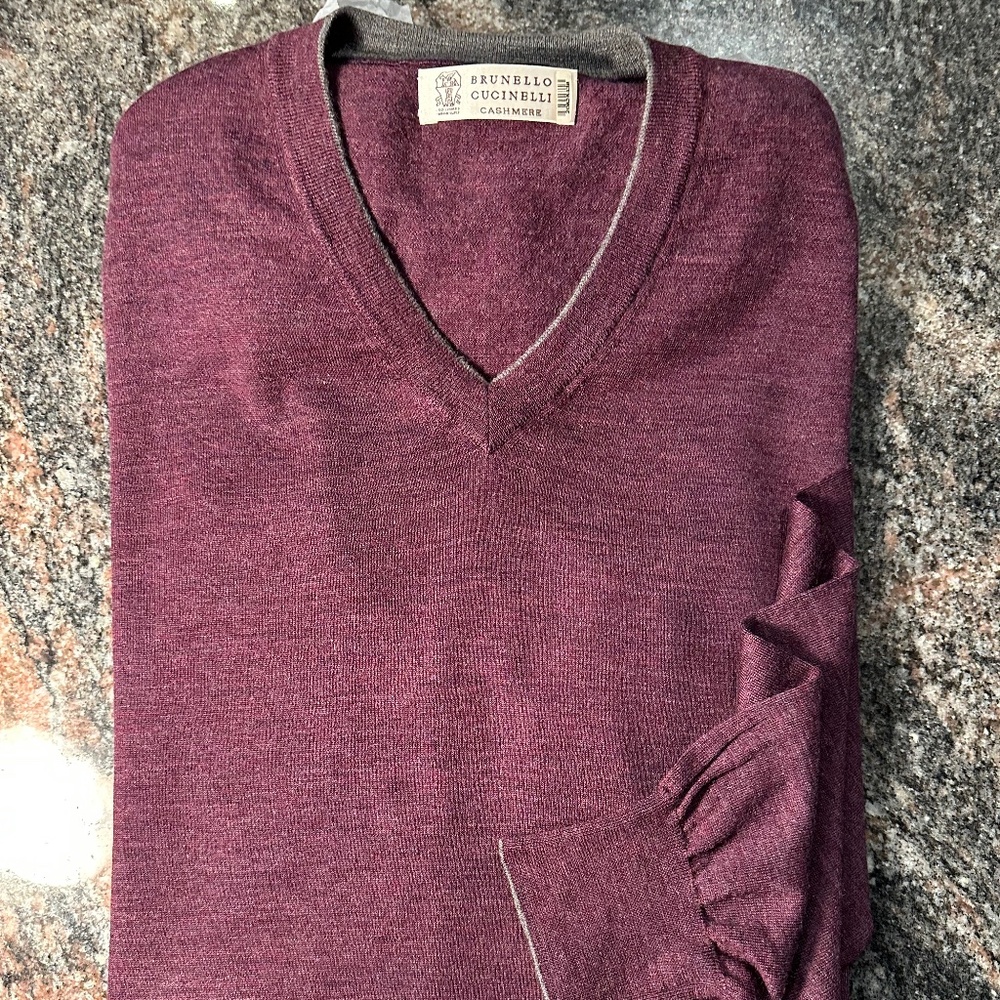 Brunello Cucinelli Very Fine Wool-Cashmere Blend Jumper IT/ 52 - Picture 13 of 14